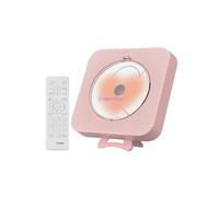 Brightake Lecteur CD Bluetooth, compact, léger, activation/désactivation par minuterie, BT 5.0, FM, port USB/TF, avec support, rechargeable, 16,7 x