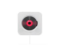 Brightake Lecteur CD Bluetooth mural, lecteur multifonctionnel, prise USB, FM, télécommande sans fil,18,9 x 18,9 x 3,7 cm, blanc
