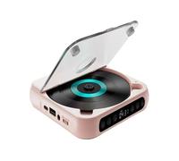 Brightake Lecteur CD Bluetooth portable avec charge rapide USB-C - Fin et compact - Prise en charge des fichiers MP3/WMA - Couleur rose