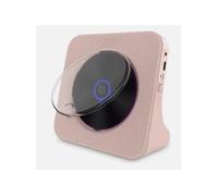 Brightake Lecteur CD rétro avec Bluetooth, rechargeable, lecture USB, radio FM avec télécommande, lecture programmée, rose