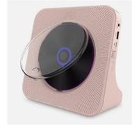 Brightake Lecteur CD rétro avec Bluetooth, rechargeable, lecture USB, radio FM avec télécommande, lecture programmée, rose rose G