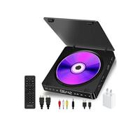 Brightake Lecteur de DVD compact pour téléviseur, lecteur HDMI/DVD avec port USB, câbles HDMI et RCA, télécommande, adaptateur, noir