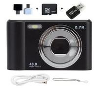 Brightake Mini caméra numérique avec lanyard, CCD, 2,4 pouces, zoom 8x, caméra vidéo portable, caméra carte, cadeau pour enfants, étudiants, noir Noir G