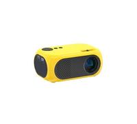 Brightake Mini projecteur, 1080P, son surround 360°, portable, adapté à la télévision, aux spectacles, aux concours, aux jeux vidéo, 19 x 16,8 x 8,2 cm, jaune