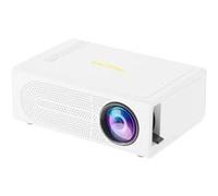 Brightake Mini projecteur, projecteur portable, LED HD 1080p, miroir d'écran filaire, compatible avec les systèmes iOS et Android, interfaces HDMI + USB + audio, blanc
