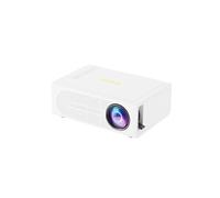 Brightake Mini projecteur, projecteur portable, LED HD 1080p, miroir d'écran filaire, compatible avec les systèmes iOS et Android, interfaces HDMI + USB + audio, blanc