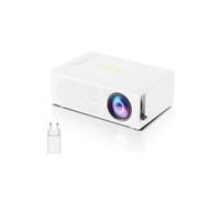 Brightake Mini vidéoprojecteur, Portable, Rétroprojection d'écran filaire, Prend en charge iOS et Android, Compatible avec les ordinateurs portables/PC/Smartphone, Blanc G
