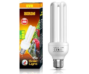 BrightArk 23W UVB 5.0 Lampe pour Oiseaux E27, Lampe Fluorescente Compacte 5.0 UVB Ampoule pour Oiseaux, Perroquets, Reptiles