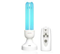 BrightArk 45W Ozone Désinfection Lamp,E27 UVC Désinfection Lamp avec Ozone Light avec télécommande et minuterie,Parfaite pour École,Hôtel,Hôpital,Laboratoires,Bureau,Cantine