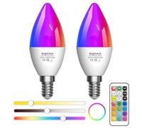 BrightArk Ampoule LED E14 Couleur Avec Telecommande, Ampoule E14 Changement Couleur Dimmable, RGB + Blanc Chaud + Blanc Froid, Lampe RGB pour la maison, décoration, fête (Lot de 2)
