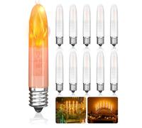 BrightArk Ampoules E10 LED Bougies AC15-55V, Lot de 10 ampoules de rechange pour arche en forme de bougie de Noël, Flamme Vacillante, Non Dimmable, pour Arche Lumineuse, Arbre de Noël, Guirlande