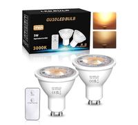 BrightArk Ampoules LED GU10 Blanc Chaud avec Télécommande Incluse, 5W Spot LED GU10 pour Plafonniers, Équivalent 50W Halogène, Ampoules Économes en Énergie Non Dimmables, Lot de 2