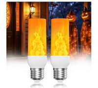 BrightArk E27 LED Ampoules Effet de Flamme, Flackernde Lumière Effet 3W Lampe Extérieure Flackerlight, 1300K Blanc Chaud avec 3 Modes d'éclairage pour Halloween Maison Jardin Fête Mariage Déco