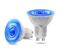 BrightArk GU10 Bleu LED Ampoules 5W, Colorés Bleu MR16 50W Remplacement Halogène pour MR16 GU10, Angle de Faisceau de 38 Degrés pour Projecteurs de Laveur de Mur Luminaire de Paysage, Lot de 2