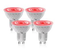 BrightArk GU10 Rouge LED Ampoules 5W, Colorés Rouge MR16 50W Remplacement Halogène pour MR16 GU10, Angle de Faisceau de 38 Degrés pour Projecteurs de Laveur de Mur Luminaire de Paysage, Lot de 4