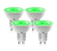 BrightArk GU10 Verte LED Ampoules 5W, Colorés Verte MR16 50W Remplacement Halogène pour MR16 GU10, Angle de Faisceau de 38 Degrés pour Projecteurs de Laveur de Mur Luminaire de Paysage, Lot de 4