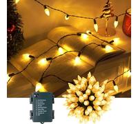 BrightArk Guirlande Lumineuse LED 5m à Piles, Lumière de Noël Rétro Fraise, 50 LEDs pour Intérieur (Piles non incluses)