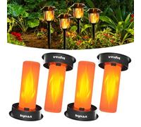 BrightArk Pièce de Rechange pour Lumière Solaire en 4 Parties, 8CM avec Effet de Flamme Réaliste, 1,2V 600 mAh pour Remplacement d'Éclairage Solaire, Module Solaire étanche IP44 pour Lampes