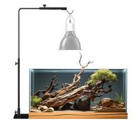 BrightArk Support de Lampe Chauffante pour Reptile Terrarium, Réglable Hauteur de 35 à 64 cm, Support de Lampe Chauffante Terrarium Cages pour Tortue Lézard Serpent, Métal Noir