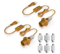 BrightArk Support de lampe pour bouteille E14, avec interrupteur et adaptateur pour bouteille E14, kit de lampe pour bouteille de vin DIY 2 pièces