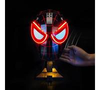 BrightAura Kit d'Éclairage LED pour LEGO 76329 Miles Morales' Mask - Lumières Personnalisées à Monter, Compatible avec ce Modèle (Modèle non inclus)(Version avec contrôle de la lumière)