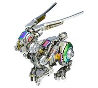 BrightBud Puzzle 3D en métal, modèle mécanique, lapin steampunk, décoration en métal, objet de collection décoratif et cadeau de Pâques pour adultes, 500 pièces