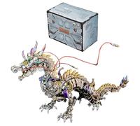 BrightBud Puzzle 3D en métal pour adulte, modèle de dragon mécanique Steampunk, modèle futuriste, ornements de bureau et cadeaux, 2030+ pièces