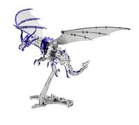 BrightBud Thunder Ptéroosaur 3D Puzzle en métal pour adulte, kit de construction 3D, dragon en métal, modèle mécanique bionique, steampunk à collectionner et cadeau décoratif, 373 pièces