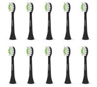 BrightDeal Lot de 10 Têtes de Brosse à Dents de Rechange Compatibles avec Philips Sonicare HealthyWhite, EasyClean, Noir
