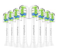 BrightDeal Têtes de Brosse Compatibles avec Philips Sonicare - Pour HealthyWhite, EasyClean et Autres Modèles à Clip (Lot de 8, Blanc)