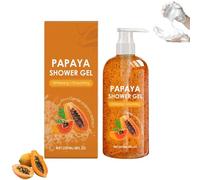 Brightening Body Wash, Papaya Whitening Deep Exfoliator, Reduce Fades Dark Spots, Evens out Skin Tone, Gel Douche Eclaircissant Corps, Brightening Body Papaya Shower Gel, Whitening Smoothing