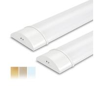 BrightFly Neon Led 120cm(2 Pack), Reglette LED 3550LM 3CCT(3000K/4000K/6500K),Économie d'Énergie et Durabilité Plafonnier LED Pour Bureau,Entrepôt, Garage,Ateliers, Salles de stockage, Parkings, etc.