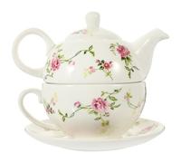 BRIGHTFUFU 1 Jeu Théière Fleur Bouilloire à Thé En Céramique Ensemble De ière En Fleurs Kit De ière Portable Kit De Tasses à Boîte à Voyage Ancien Tasse Anglaise