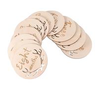 BRIGHTFUFU 12pièces Set Cartes Bois Pour Suivi Des Mois De Accessoires Photographiques Né Souvenirs Mémorables Première Année