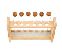 BRIGHTFUFU 1ensemble Support pour Tubes à Essai Bois avec Rack de Rangement Kit de Éprouvettes Support Polyvalent pour Huiles Essentielles Laboratoire et Cours de Chimie