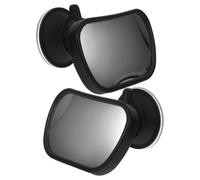 BRIGHTFUFU 2 Pièces Miroir pour Bébé avec Ventouse, Rétroviseur Intérieur de Voiture Réglable, Verre et Plastique, Large Vue, Installation Rapide sans Outil, pour Conduite, Tout-petits