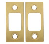 BRIGHTFUFU 2 Pièces Plaque à Coins Arrondis en Acier Inoxydable pour Gâche Ronde de Porte, Compatible Portes en Bois et Serrures à Mortaise, Installation Facile pour Maison et Bureau