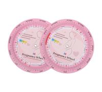 BRIGHTFUFU 2 Pièces Tableau Comparatif de Grossesse, Disque de Suivi des Semaines de Grossesse en Papier Imprimé Couleur, Portable, pour Utilisatrices et Sages-femmes