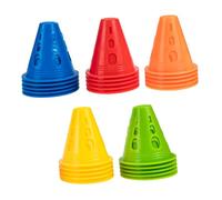 BRIGHTFUFU 25 Pièces Plots de Marquage Roller Multicolores Cônes de Signalisation Extérieurs Résistants Au Vent pour Entraînement de Maniabilité et Parcours Patinage