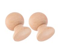 BRIGHTFUFU 2pcs Embouts Décoratifs en Bois Massif Beige, Forme Boule, Design Roman Élégant, pour Lits et Maisons Neuves ou Rénovées