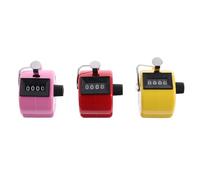 BRIGHTFUFU 3 Pièces Compteur Manuel Numérique Mini en Plastique 4 Chiffres Jusqu'à 9999 Remise à Zéro Compteur de Nombres pour Comptage Manuel Sportif Couleur Aléatoire