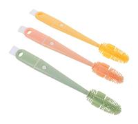 BRIGHTFUFU 3 Pièces Goupillon pour Biberons en Silicone Brosse à Biberon en Silicone Long Manche et Couvercle de Tasse Rangement Organisé pour Parents et Aidants