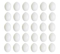 BRIGHTFUFU 30 Pièces Œufs de Simulation pour Pigeon, Plastique Blanc | Ronds, Aspect Réaliste et Lisse, Usage en Colombier, Forme Solide sans Déformation ni Casse