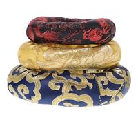 BRIGHTFUFU 3pièces Coussins pour Bol Chantant Tibétain Lot de Coussinets Brodés Main pour Méditation et Yoga Protège Bols Bouddhistes Accessoires Légers et Durables Couleur Couleur Aléatoire