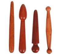 BRIGHTFUFU 4 Pièces Bâton de Massage Bois pour Réflexologie Plantaire Set de Massage Bois Outils de Manuels des Points D'acupuncture Usage Maison