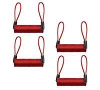 BRIGHTFUFU 4 pièces Câble Antivol Acier Transparent Rouge avec Rappel pour Verrou de Disque Accessoires Vélo et Moto Lot de Résistant et Élastique pour Vélo Scooter et Moto