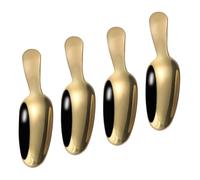 BRIGHTFUFU 4 Pièces Cuillères Acier Inoxydable Cuillère à Dessert Glace avec Poignée Courte pour Thé Desserts Coloris Doré Peut Présenter des Variations de Couleur