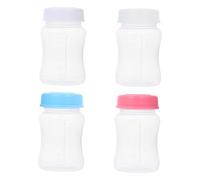 BRIGHTFUFU 4 pièces Lot de Bouteilles Larges pour Lait Maternel Anti-fuite Compatibles avec Tire-lait Conservation Sûre et Portable Matériau Transparent sans
