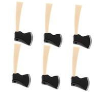 BRIGHTFUFU 6 pièces Miniature Wooden Hatchet Set Safe Natural Wood Dollhouse Gardening Tool Accessories Charming Small Farmhouse Decor for Children