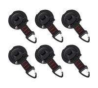 BRIGHTFUFU 6 Pièces Ventouse Robuste Ventouse pour Sangle de Voiture à Crochets Rotatifs, Abs et Nylon, Noire, Forte Aspiration, Fixation sans Dommage, pour Voiture, Bateau, Camping
